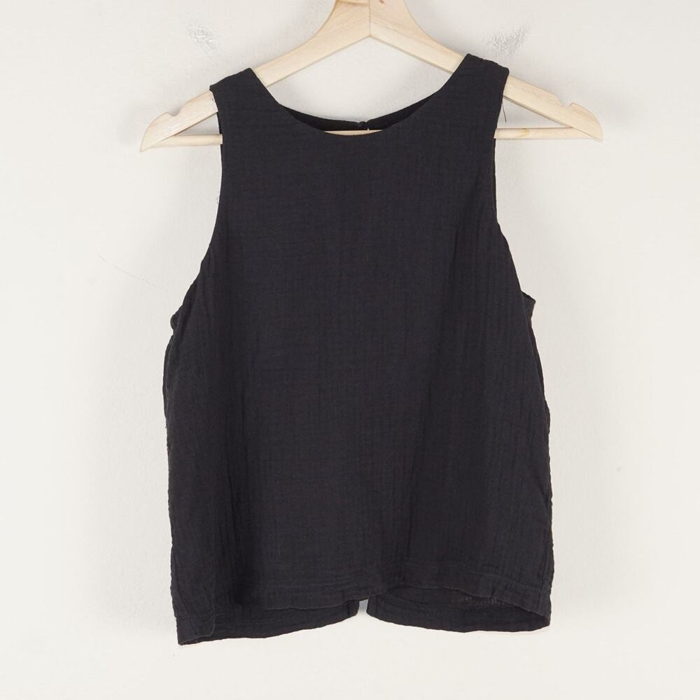 Z Supply Beau Black Cotton Gauze Lightweight Top Womens Sz XS